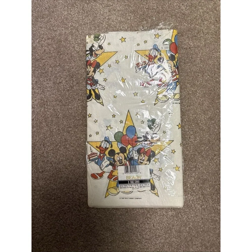 Vintage Disney Mickey Mouse & Pals Paper Table Cover Paper Tablecloth
